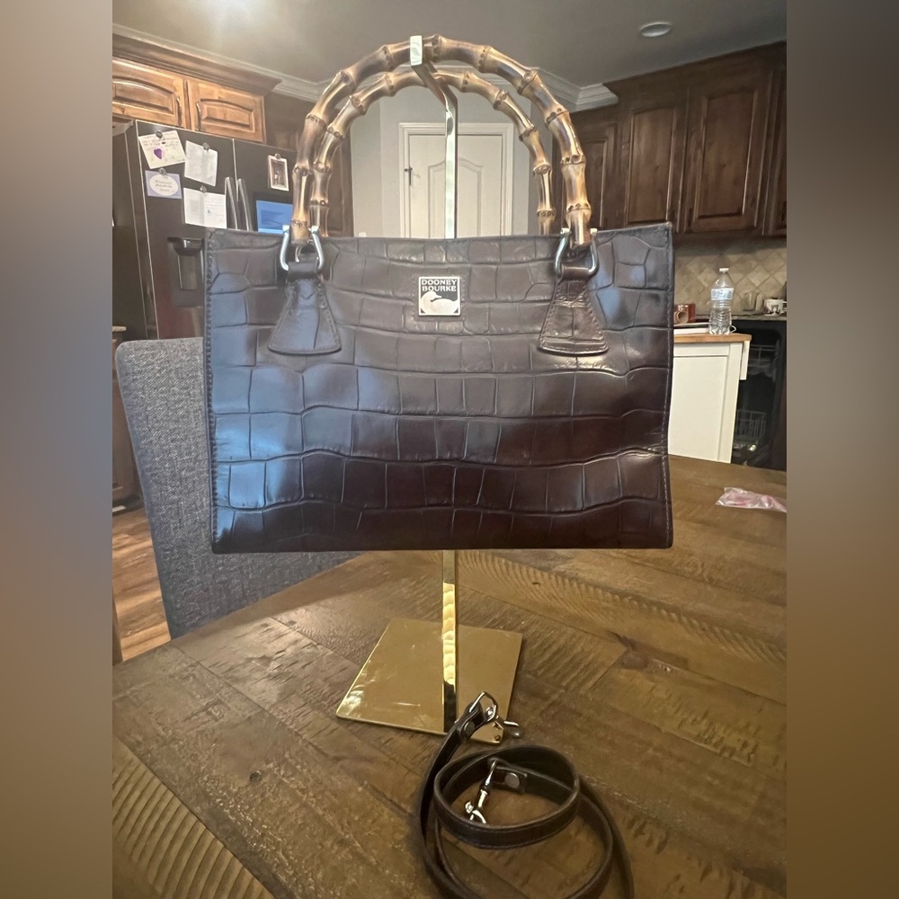 Dooney & Bourke Dark Brown Croc Embossed Bag